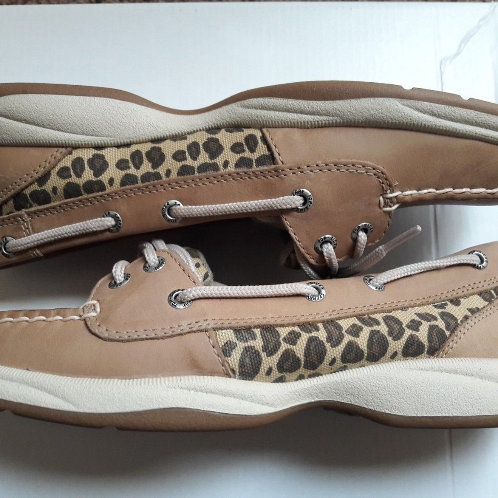 NIB Sperry Top-sider Laguna Linen/Leopard - Picture 4 of 6